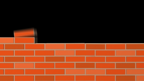 Building Wall of red bricks