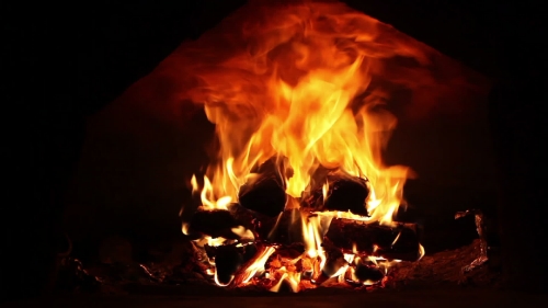 Flame in furnace