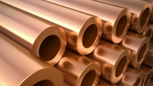 Set of copper pipes and tubes