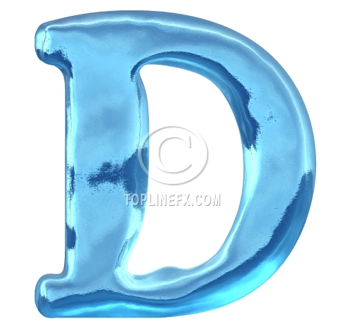 Blue ice  letter d