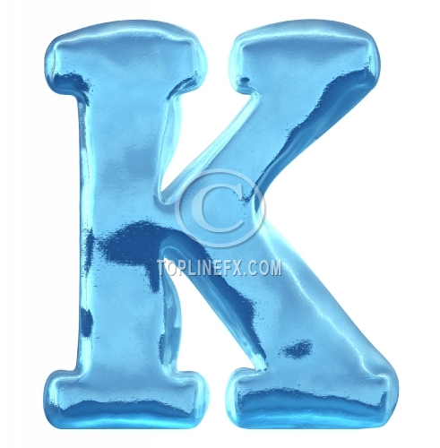 Blue ice  letter k