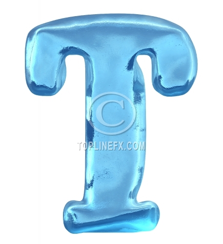 Blue ice  letter t