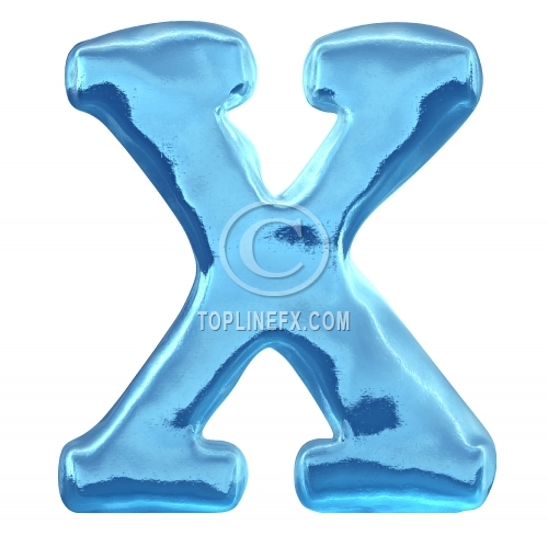 Blue ice  letter x