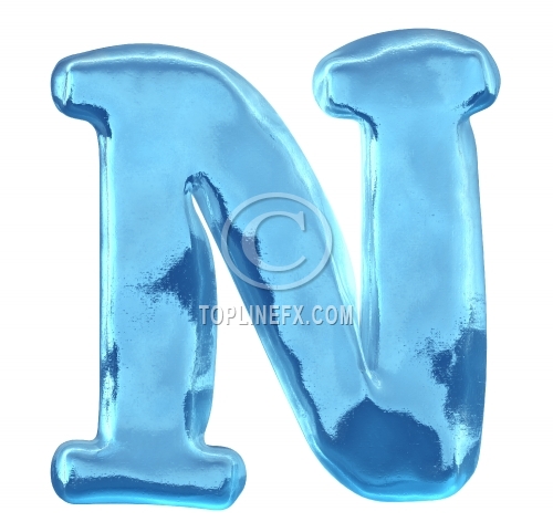 Blue ice letter n