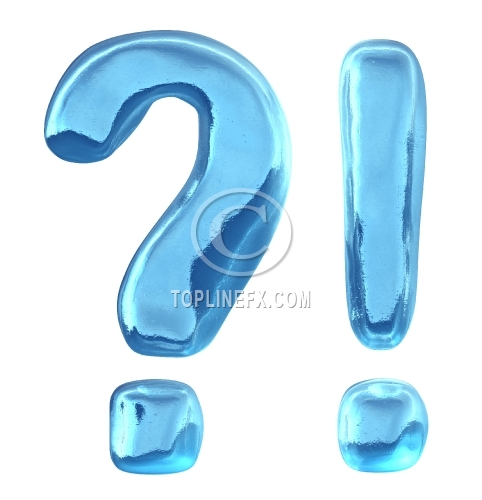 Blue ice letter question mark exclamation mark