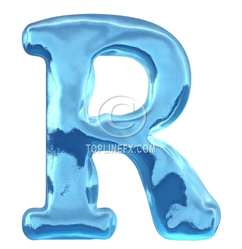 Blue ice letter r