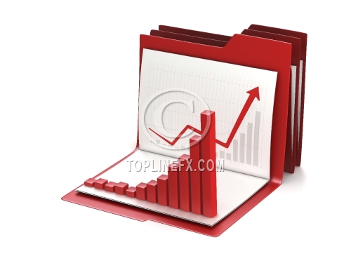 Business graph or chart and  business office folder