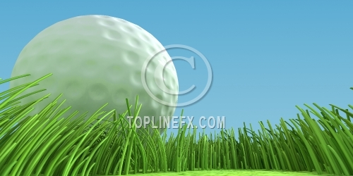 Close-up golfball on grass