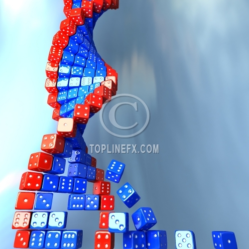 DNA made of game dice Conceptual science