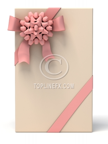 Gift box  with ribbon on white background