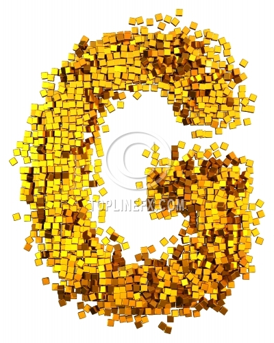 Glamour  gold cubes Letter G