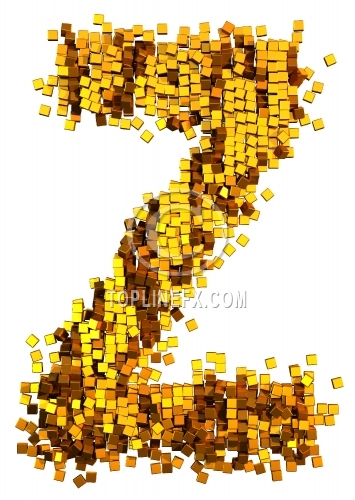 Glamour  gold cubes Letter Z