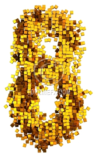 Glamour  gold cubes Number 8