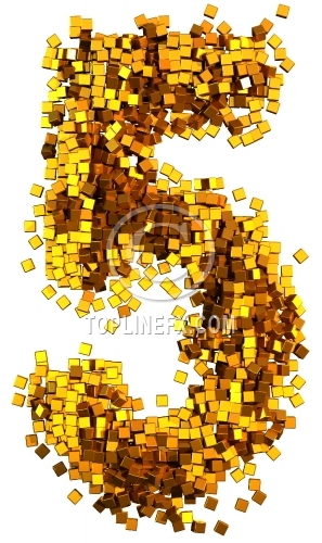 Glamour gold cubes Number 5