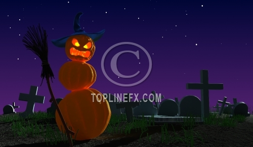 Halloween monster pumpkins at  cemetery