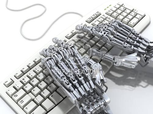 Robot works at keyboard
