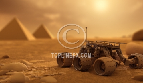 Rover and Pyramids on Mars
