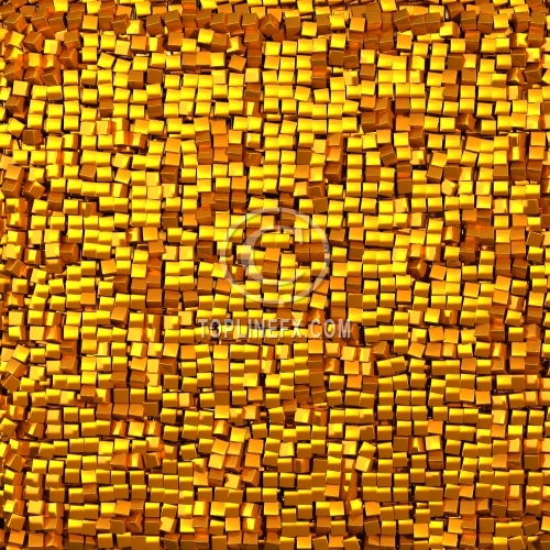 Shine mosaic background made of golden cubes.