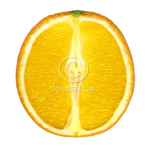 sliced orange fruit isolated on white background