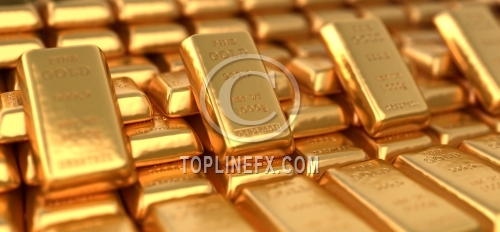 Commerce Investment Pure Gold Bars Illustration